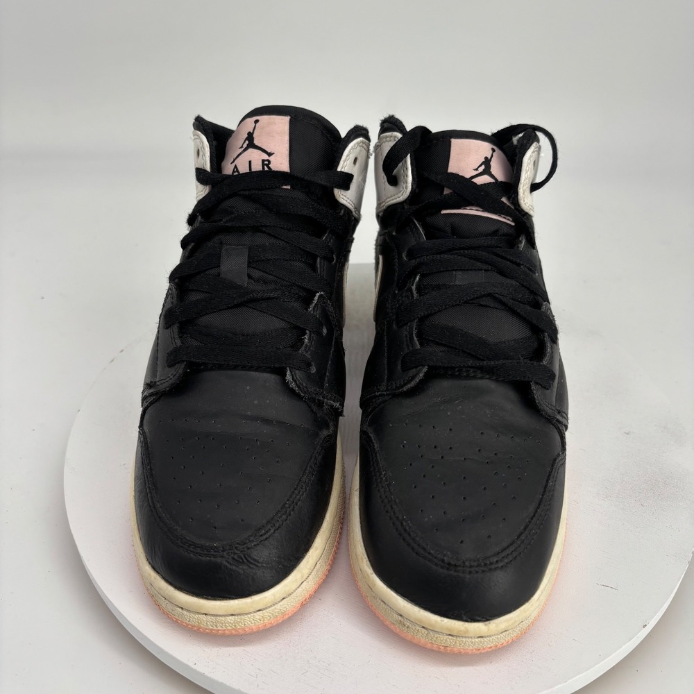 Jordan Air Jordan 1 Mid Kids 6Y Black Pink Quartz Sneakers Streetwear Classic - Picture 2 of 9